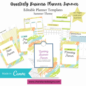 Quarterly Business Planner Summer Theme