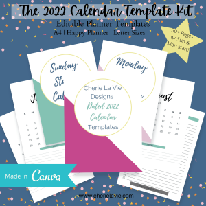 2022 Canva Calendar Editable Templates