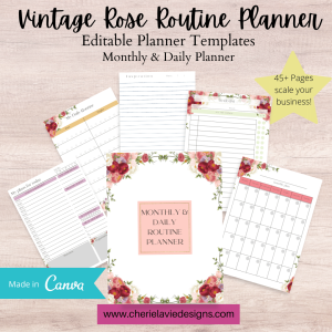 Vintage Rose Monthly & Daily Routine Planner