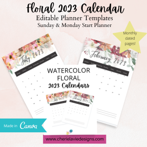 2023 Floral Watercolor Calendars